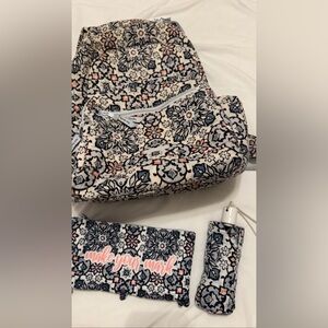 Vera Bradley Blue and Pink Floral Backpack set